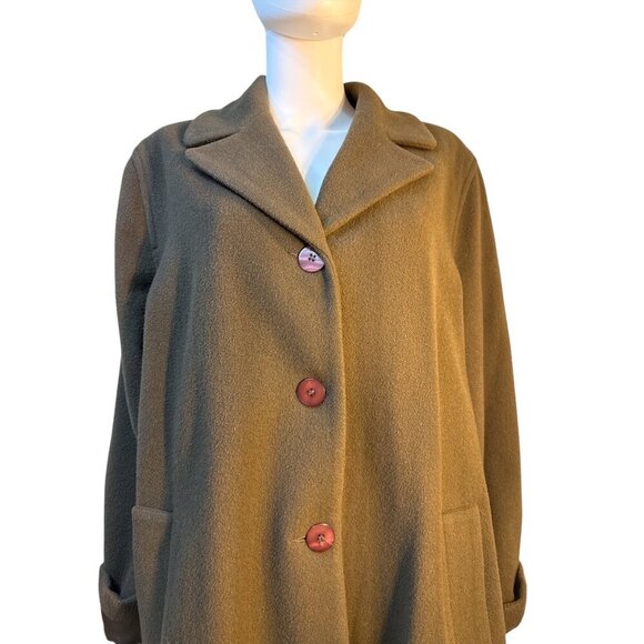 Kristen Blake Classics Womens Coat XL Wool Blend With Button Front & Pockets EUC - Picture 3 of 7